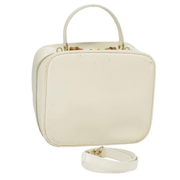 GUCCI Hand Bag Patent Leather Cream Gold - Picture 1 of 13